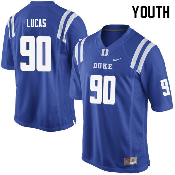 Youth #90 Terrell Lucas Duke Blue Devils College Football Jerseys Sale-Blue